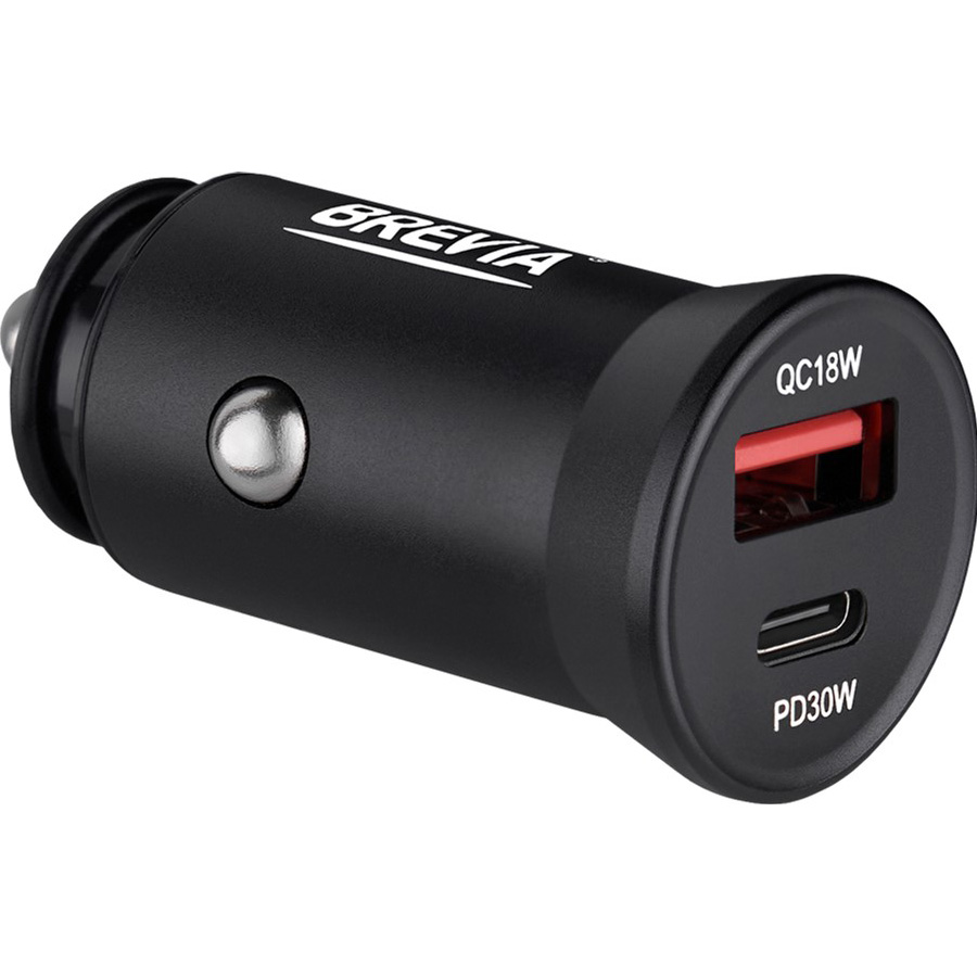 Автомобильное зарядное устройство BREVIA ePower DualCharge 30W 1xUSB-C+1xUSB-A Black (46030CAB)