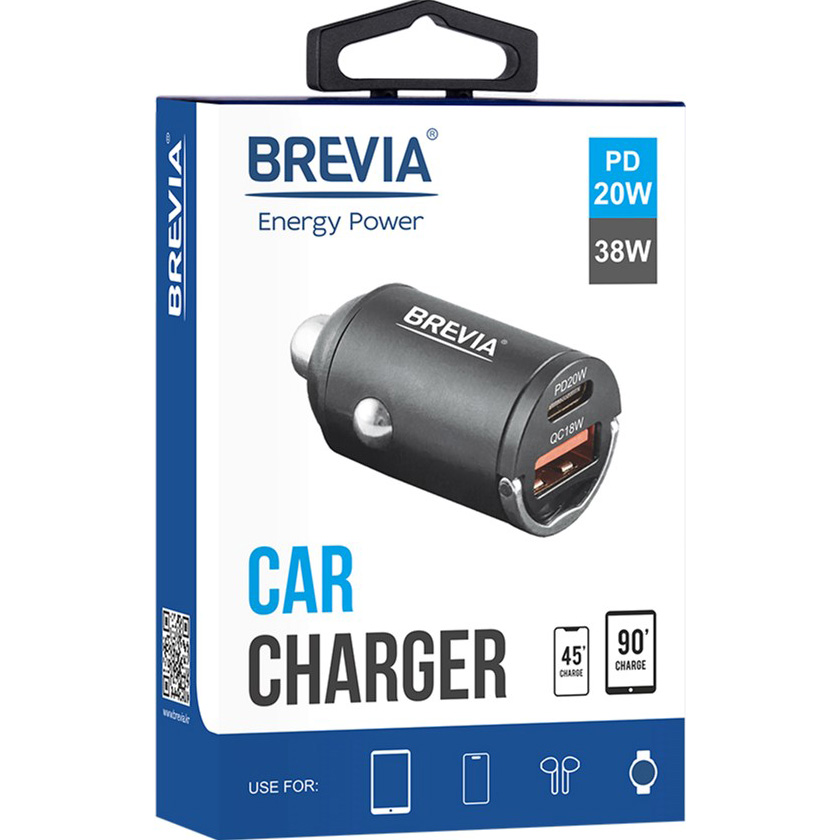 Автомобільний зарядний пристрій BREVIA ePower NanoMetal 38W 1xUSB-C+1xUSB-A Black (46038CAMB) Вихідний роз'єм USB