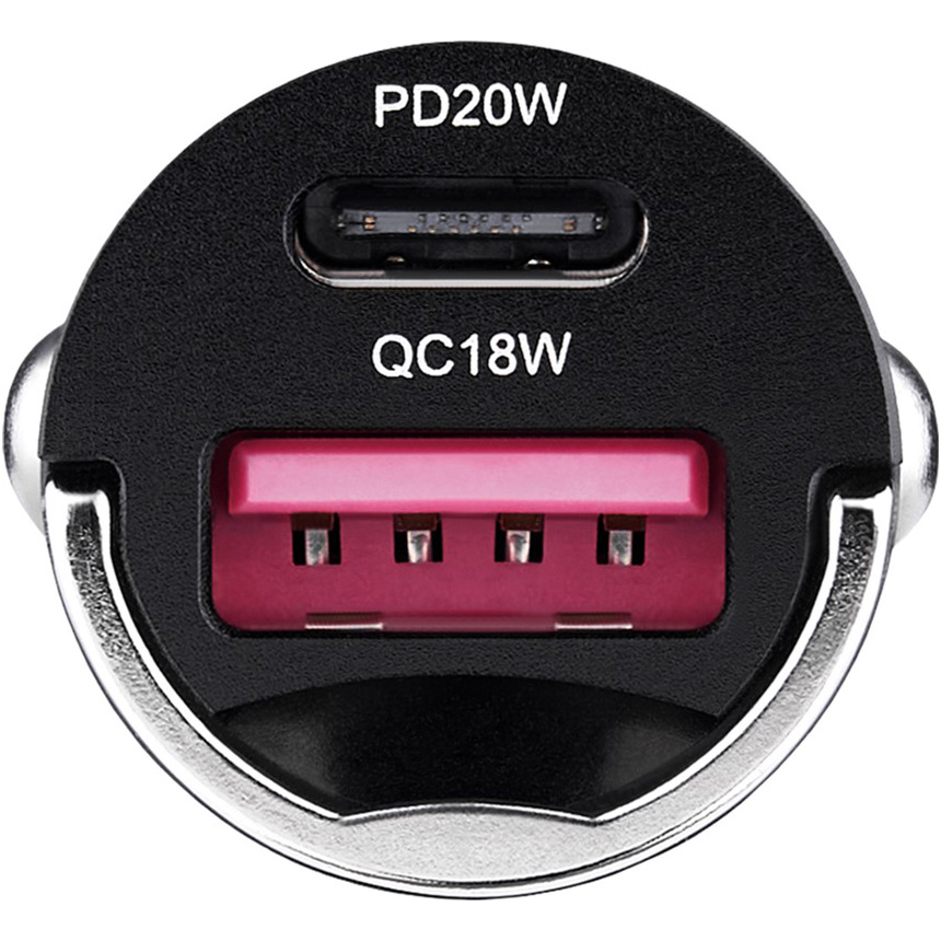 Автомобільний зарядний пристрій BREVIA ePower NanoMetal 38W 1xUSB-C+1xUSB-A Black (46038CAMB) Кабель відсутній