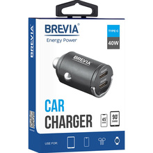 Автомобільний зарядний пристрій BREVIA ePower NanoMetal 40W 2xUSB-C Black (46040DCMB)