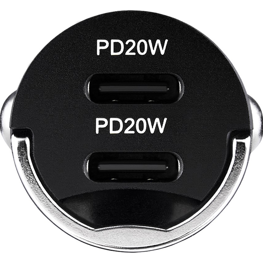 Автомобільний зарядний пристрій BREVIA ePower NanoMetal 40W 2xUSB-C Black (46040DCMB) Кабель відсутній