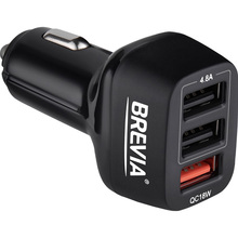 Автомобільний зарядний пристрій BREVIA ePower TriDrive 42W 3xUSB-A Black (46042TUB)