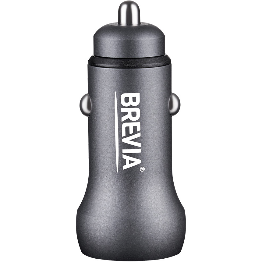 Автомобильное зарядное устройство BREVIA ePower Dual Style Metal LED 48W 1xUSB-C+1xUSB-A Black (46048SCUG) Мощность 48