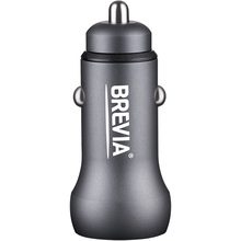 Автомобильное зарядное устройство BREVIA ePower Dual Style Metal LED 48W 1xUSB-C+1xUSB-A Black (46048SCUG)