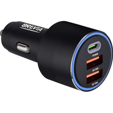 Автомобільний зарядний пристрій BREVIA ePower TriCharge 66W 1xUSB-C+2xUSB-A Black (46066DUCLB)