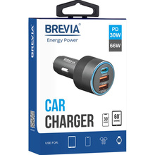 Автомобільний зарядний пристрій BREVIA ePower TriCharge 66W 1xUSB-C+2xUSB-A Black (46066DUCLB)