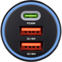 Автомобільний зарядний пристрій BREVIA ePower TriCharge 66W 1xUSB-C+2xUSB-A Black (46066DUCLB)