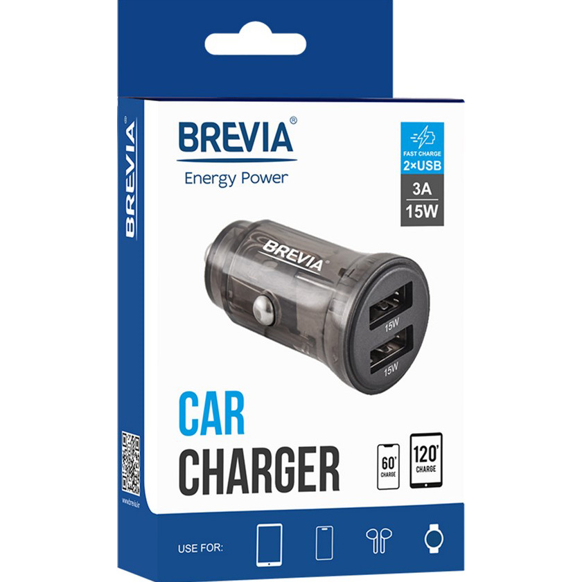 Автомобільний зарядний пристрій BREVIA ePower DualDrive 15W 2xUSB-A Black (47015DUB) Вихідний роз'єм USB