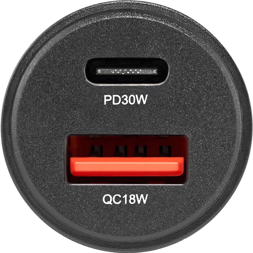 Автомобільний зарядний пристрій BREVIA ePower DualCharge 30W 1xUSB-C+1xUSB-A Black (46130CAB) Кабель відсутній