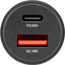 Автомобільний зарядний пристрій BREVIA ePower DualCharge 30W 1xUSB-C+1xUSB-A Black (46130CAB)
