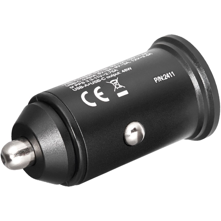 Автомобільний зарядний пристрій BREVIA ePower DualMetal 48W 1xUSB-C+1xUSB-A Black (46248CAB) Кабель відсутній