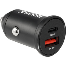 Автомобільний зарядний пристрій BREVIA ePower DualMetal 48W 1xUSB-C+1xUSB-A Black (46248CAB)