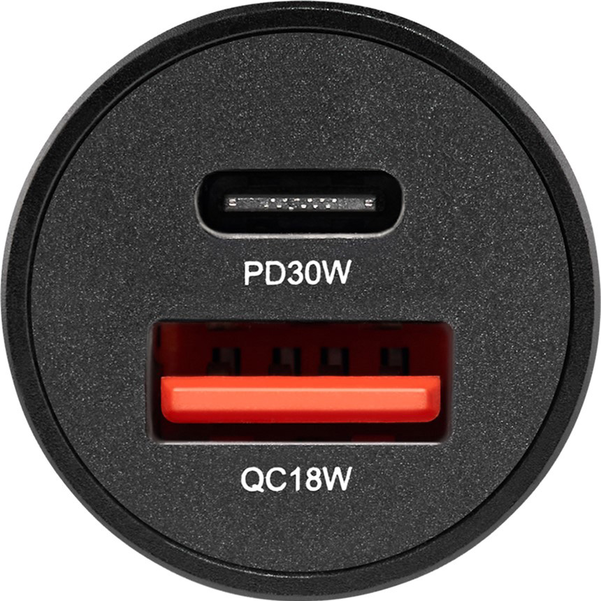 Автомобільний зарядний пристрій BREVIA ePower DualMetal 48W 1xUSB-C+1xUSB-A Black (46248CAB) Потужність 48