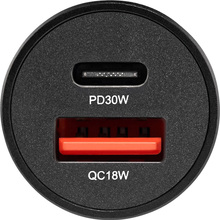 Автомобільний зарядний пристрій BREVIA ePower DualMetal 48W 1xUSB-C+1xUSB-A Black (46248CAB)