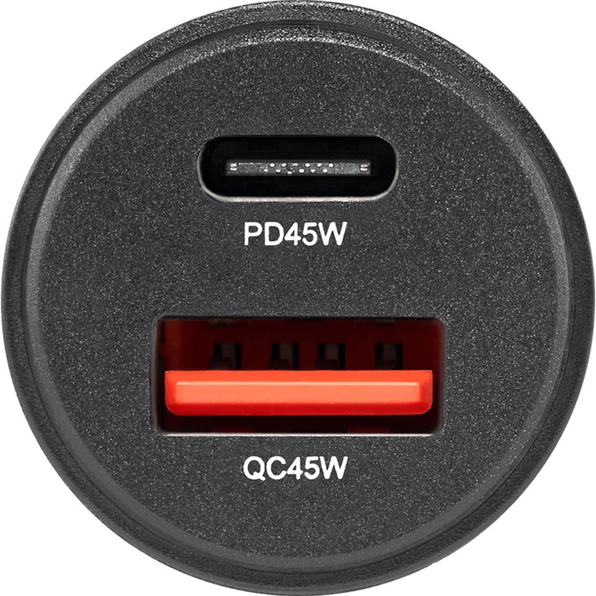 Автомобильное зарядное устройство BREVIA ePower DualCharge 45W 1xUSB-C+1xUSB-A Black (46145CAB) Кабель отсутствует