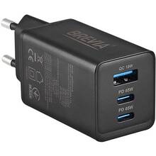 Сетевое зарядное устройство BREVIA ePowerGaN PD65W 2xUSB-C+USB-A Black (44065GDCUB)