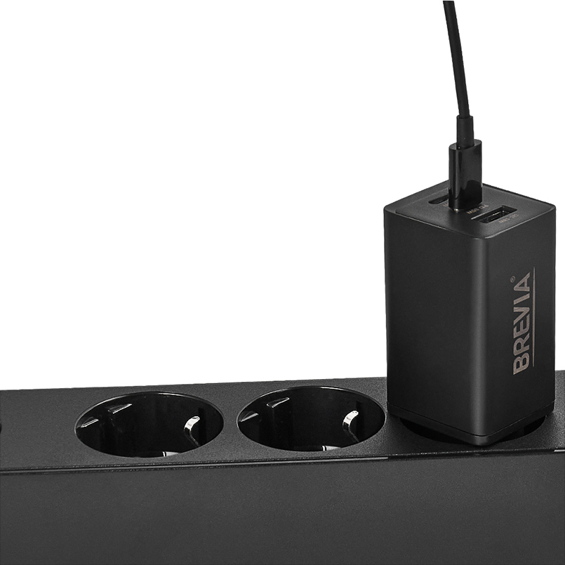 Сетевое зарядное устройство BREVIA ePowerGaN PD65W 2xUSB-C+USB-A Black (44065GDCUB) Выходной разъем USB Type-C