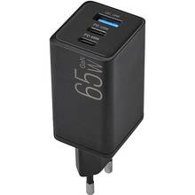 Сетевое зарядное устройство BREVIA ePowerGaN PD65W 2xUSB-C+USB-A Black (44065GDCUB)