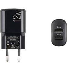 Сетевое зарядное устройство BREVIA ePower 12W 2xUSB-A + Cable USB-A to Lightning 1м Black (45012DULB)