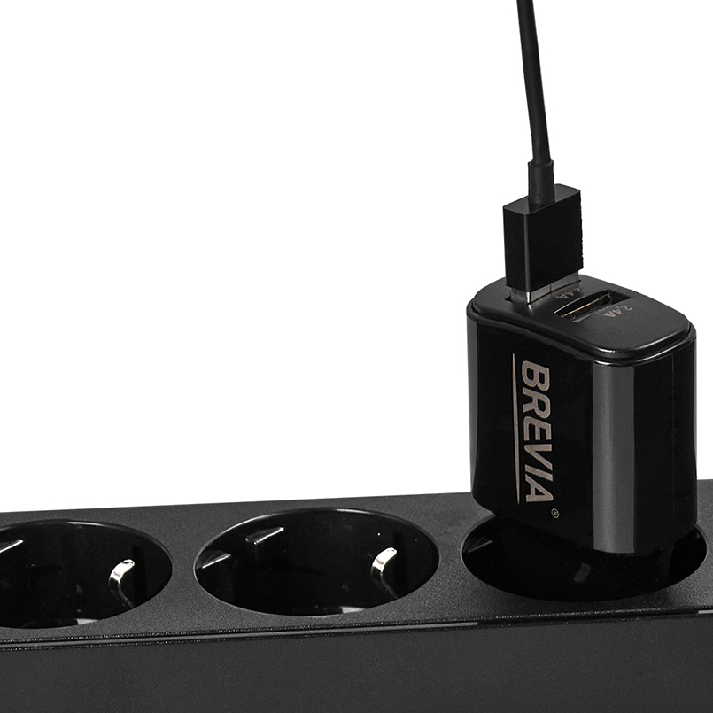 Сетевое зарядное устройство BREVIA ePower 12W 2xUSB-A + Cable USB-A to Lightning 1м Black (45012DULB) Тип кабеля USB х Lightning