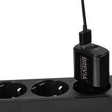 Сетевое зарядное устройство BREVIA ePower 12W 2xUSB-A + Cable USB-A to Lightning 1м Black (45012DULB)
