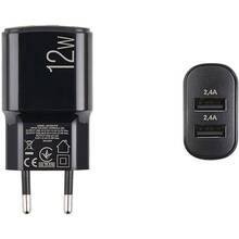 Сетевое зарядное устройство BREVIA ePower 12W 2xUSB-A + Cable USB-A to USB-C 1м Black (45012DUCB)