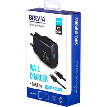 Сетевое зарядное устройство BREVIA ePower PD20W + Cable USB-C to USB-C 1м Black (45020CCB)