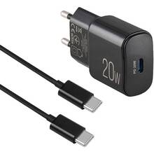 Сетевое зарядное устройство BREVIA ePower PD20W + Cable USB-C to USB-C 1м Black (45020CCB)