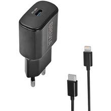 Сетевое зарядное устройство BREVIA ePower PD20W + Cable USB-C to Lightning 1м Black (45020CLB)