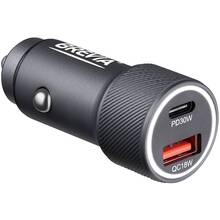 Автомобильное зарядное устройство BREVIA АЗП ePower Dual Grip Metal LED 48W 1xUSB-C+1xUSB-A (46048GCUG)