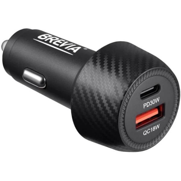 Автомобильное зарядное устройство BREVIA ePower Dual Carbon 48W 1xUSB-C+1USB-A (46048CUB)
