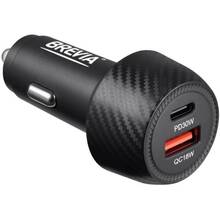 Автомобильное зарядное устройство BREVIA ePower Dual Carbon 48W 1xUSB-C+1USB-A (46048CUB)