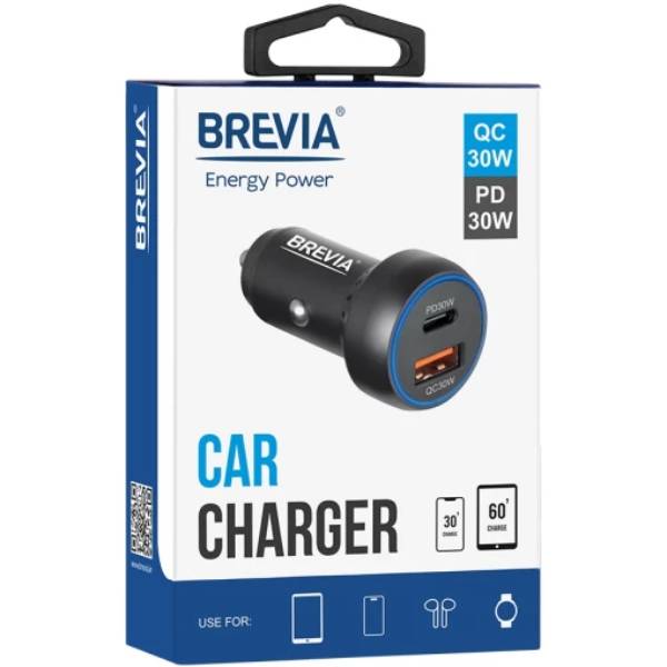 Автомобильное зарядное устройство BREVIA ePower Dual PowerMax Metal LED 60W 1xUSB-C+1xUSB-A (46060CUB) Выходной разъем USB 