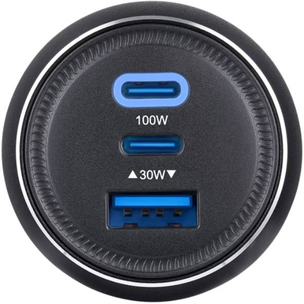 Автомобільний зарядний пристрій BREVIA ePower TriPower PRO 130W 2xUSB-C+1xUSB-A Transparent Black (46130DCUB) Потужність 130