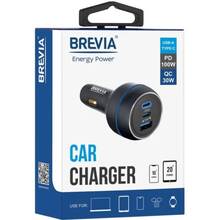Автомобільний зарядний пристрій BREVIA ePower TriPower PRO 130W 2xUSB-C+1xUSB-A Transparent Black (46130DCUB)