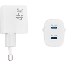 Сетевое зарядное устройство BREVIA ePowerGaN PD45W 2xUSB-C (44045GDCW)