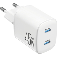 Сетевое зарядное устройство BREVIA ePowerGaN PD45W 2xUSB-C (44045GDCW)