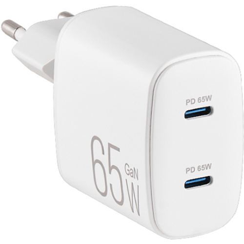 Сетевое зарядное устройство BREVIA ePowerGaN PD65W 2xUSB-C (44065GDCW) Мощность 65