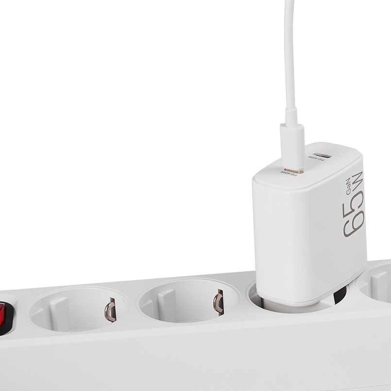 Сетевое зарядное устройство BREVIA ePowerGaN PD65W 2xUSB-C (44065GDCW) Выходной разъем USB Type-C