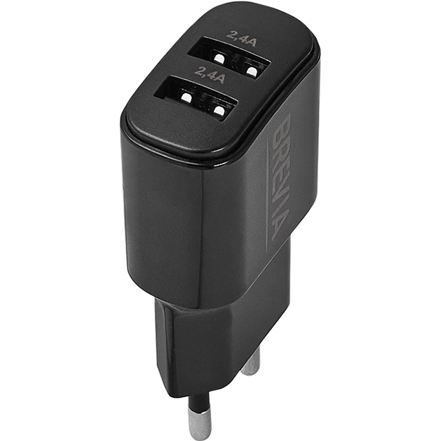 Сетевое зарядное устройство BREVIA ePower 12W 2xUSB-A (45012DUB) Мощность 12