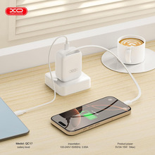 Сетевое зарядное устройство XO QC1730W Gallium Nitride FC с кабелем Retractable USB Type-C (XO-QC17)