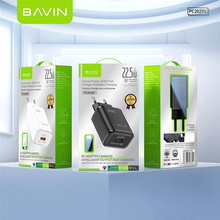 Зарядний пристрій BAVIN PC2029Y-C 22.5W USB-A 3.0A Super Quick Charge + кабель USB-A/Type-C Black (C-PC2029Y-C BK)