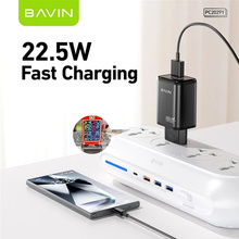Зарядний пристрій BAVIN PC2029Y-C 22.5W USB-A 3.0A Super Quick Charge + кабель USB-A/Type-C Black (C-PC2029Y-C BK)
