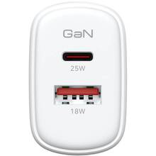 Зарядний пристрій ARMORSTANDART AR-T252WEU 25W GaN USB-C+ USB-A White (ARM89532)