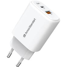 Зарядний пристрій ARMORSTANDART AR-T252WEU 25W GaN USB-C+ USB-A White (ARM89532)