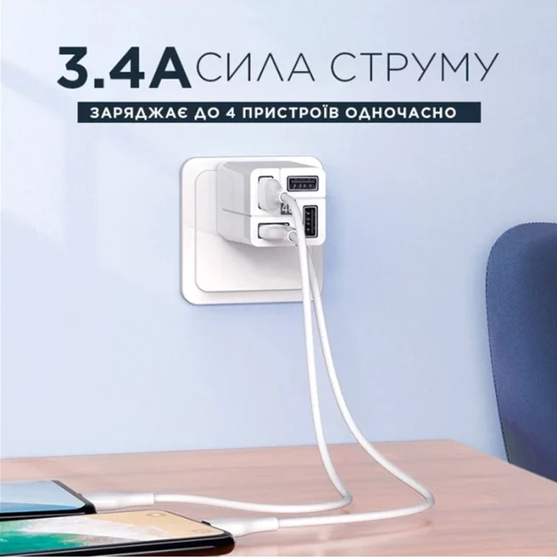 Зарядний пристрій REMAX RP-U43 Wanfu EU White (6972174153674) Вихідний роз'єм USB