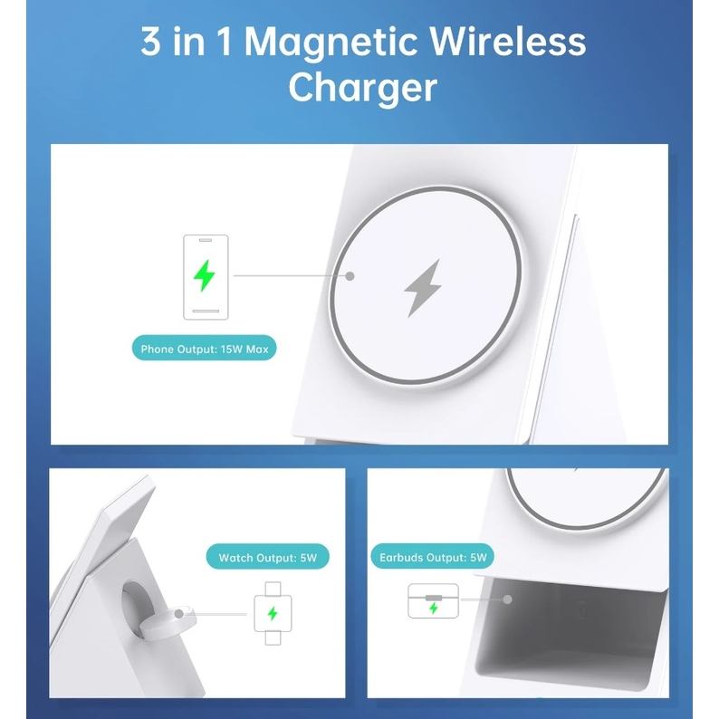 Бездротовий зарядний пристрій CHOETECH T600-F 15W White Тип бездротовий зарядний пристрій