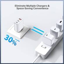 Сетевое зарядное устройство CHOETECH USB-A/USB-C White (PD3046-EU-WH)