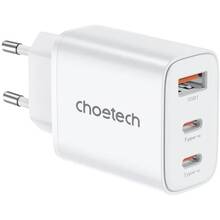 Сетевое зарядное устройство CHOETECH USB-A/USB-C White (PD3046-EU-WH)