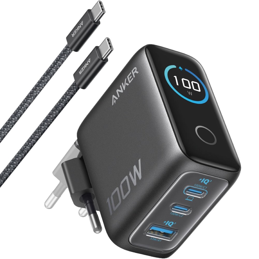 Сетевое зарядное устройство ANKER GaN Charger 100W + кабель Type-C Dark Gray (B121BGZ1)